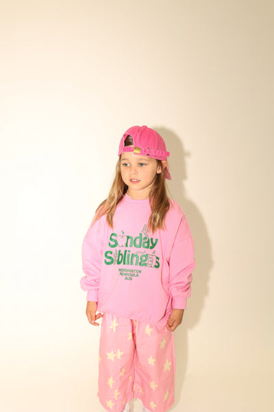 Sunday Siblings - Doc Sweater / Pink + Green