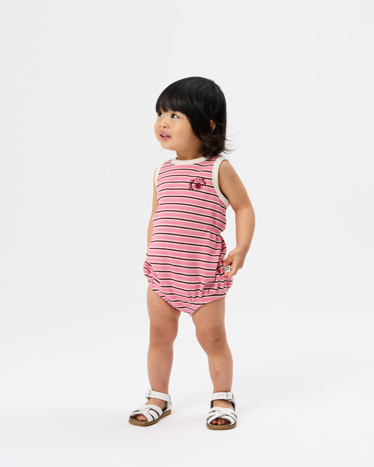 Goldie & Ace - Waffle Bubble Romper / Pink