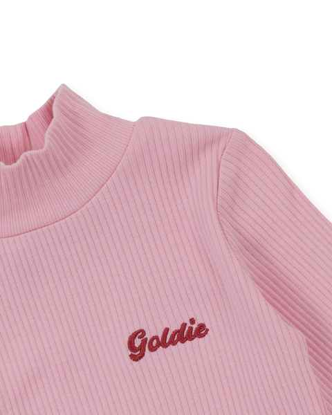 Goldie & Ace - Embroidered Rib Skivvy / Sweet Pea