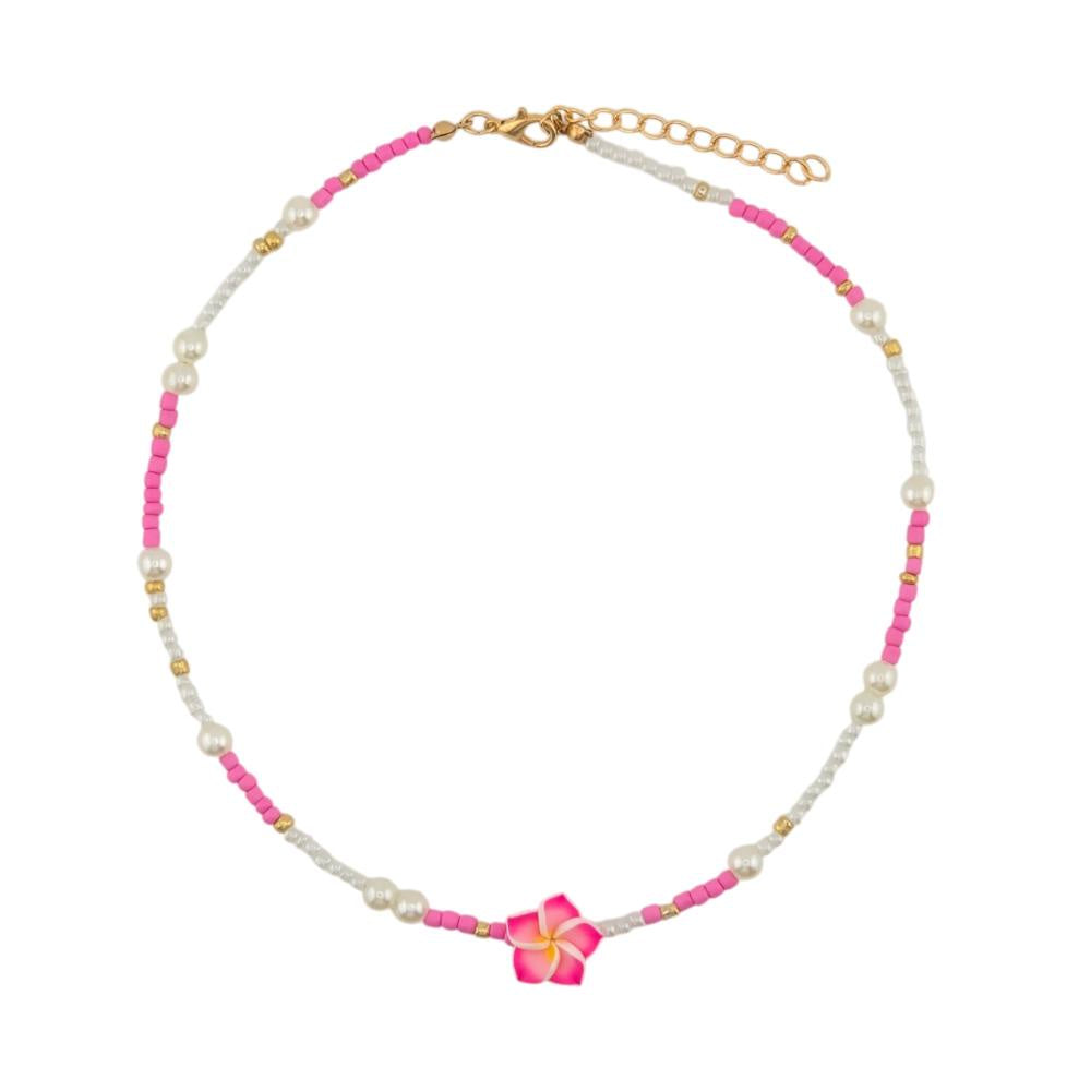 Milk & Soda - Plumeria Necklace / Pink