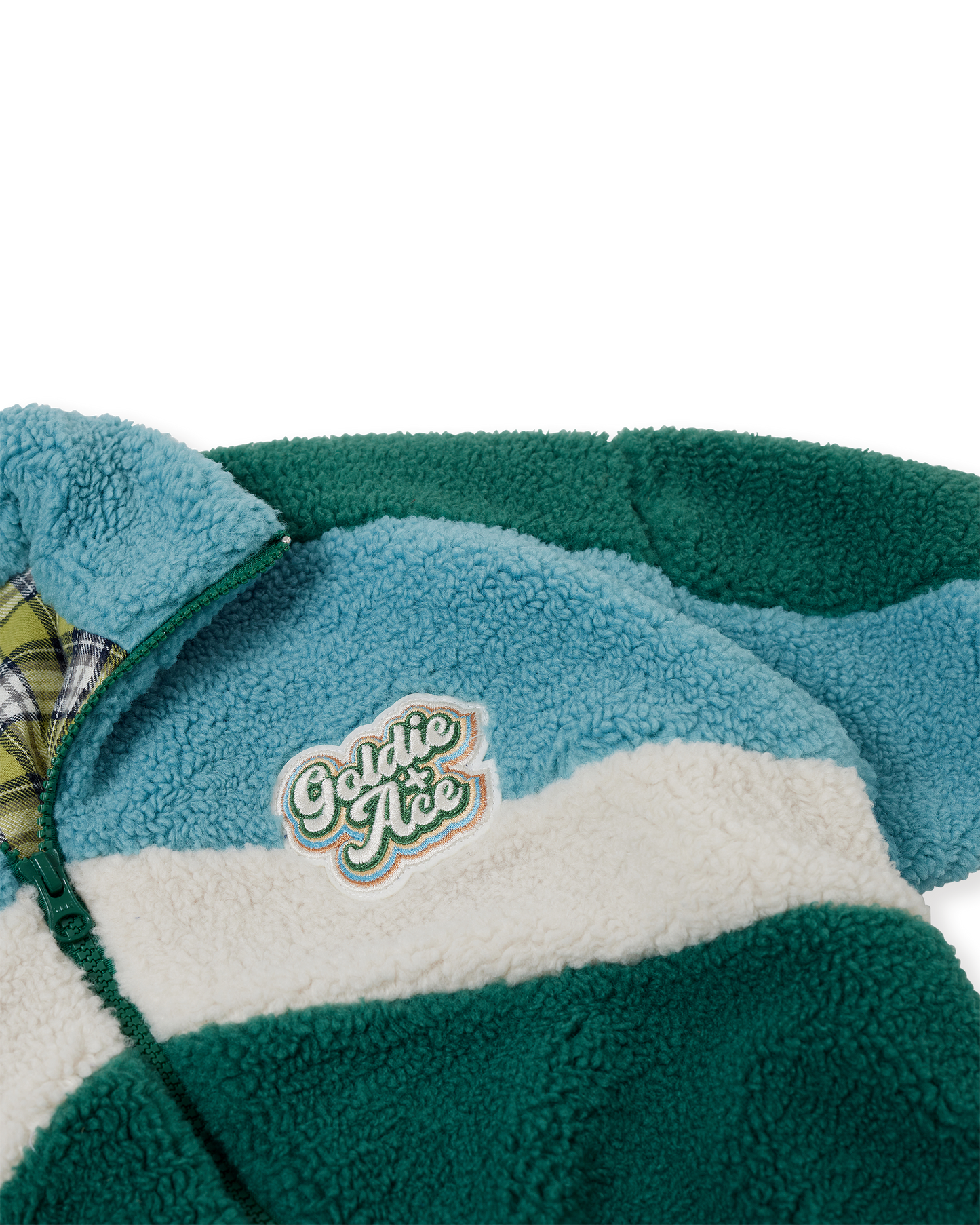 Goldie & Ace - Frankie Sherpa Jacket / Teal-Cream-Dark Jade