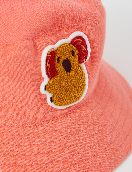 Goldie & Ace - Goldie Koala Hug Terry Bucket Hat / Melon