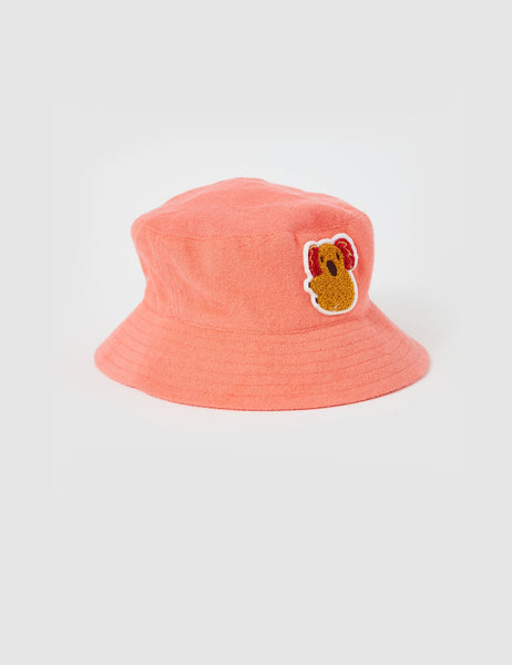 Goldie & Ace - Goldie Koala Hug Terry Bucket Hat / Melon