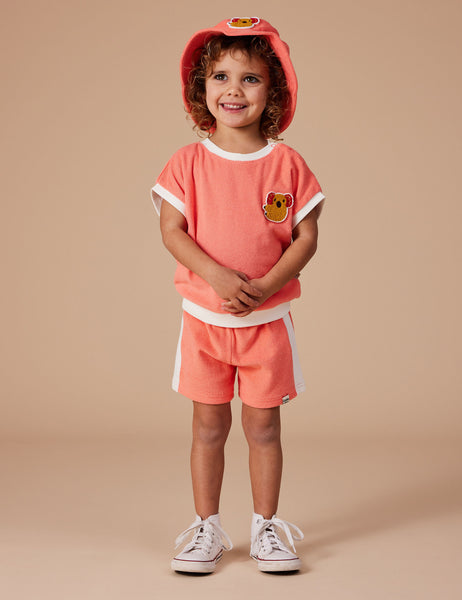 Goldie & Ace - Goldie Koala Hug Terry Bucket Hat / Melon