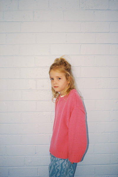 Grown Clothing - Merino Blend Knit Pull Over / Raspberry