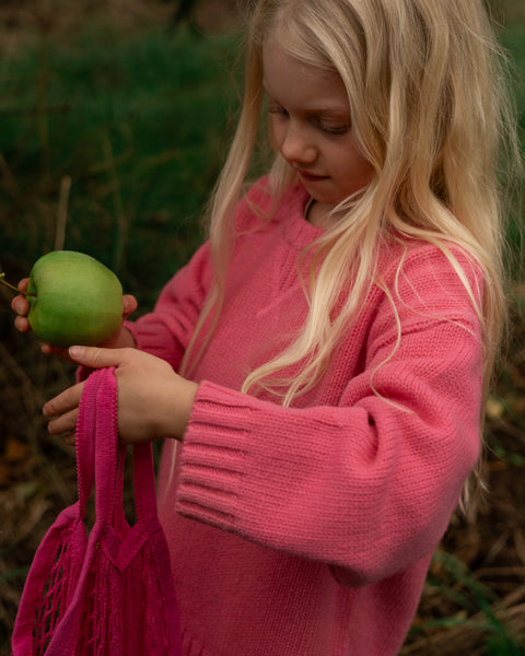Grown Clothing - Merino Blend Knit Pull Over / Raspberry