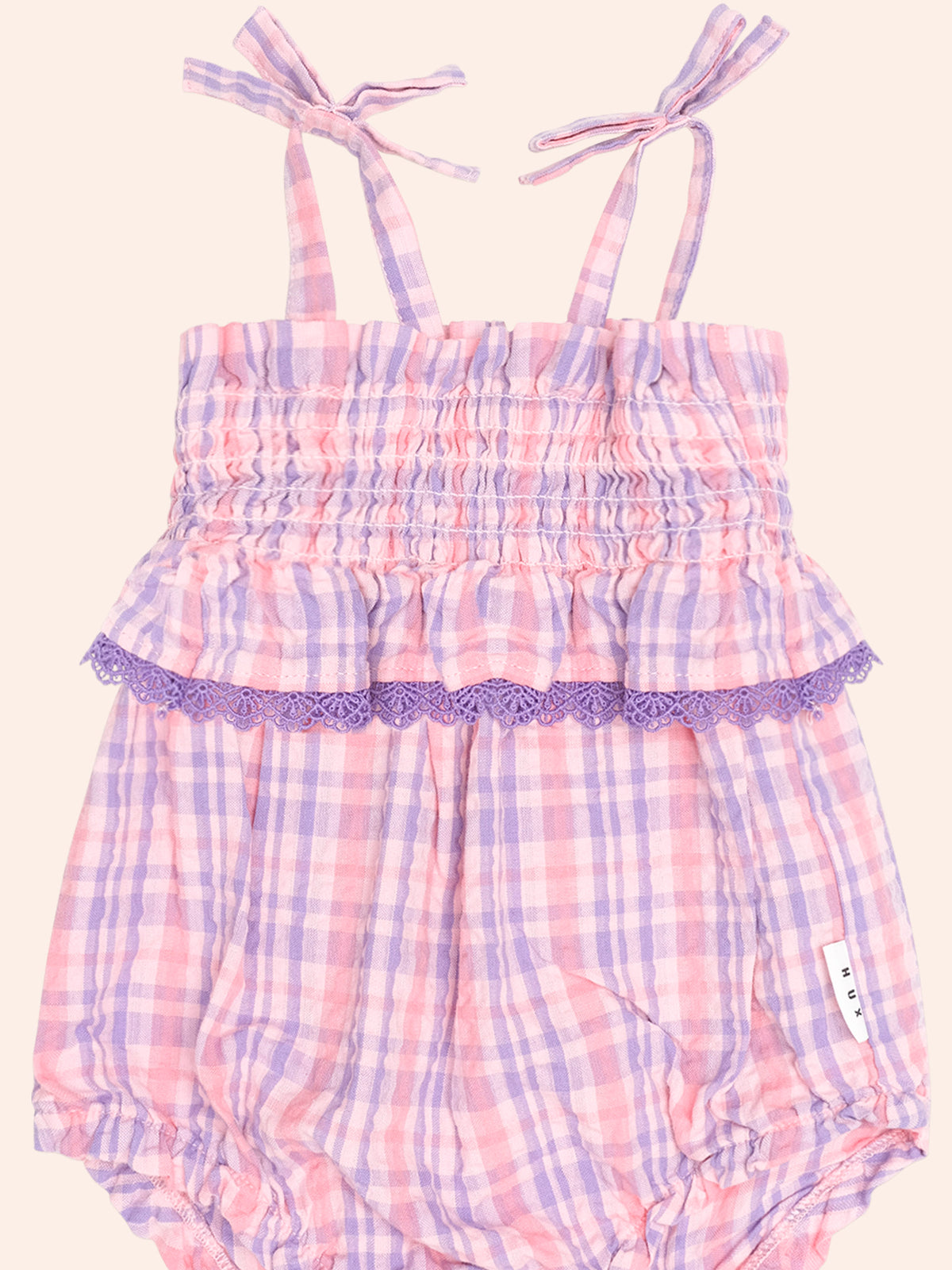 Huxbaby - Tropical Check Tie Romper