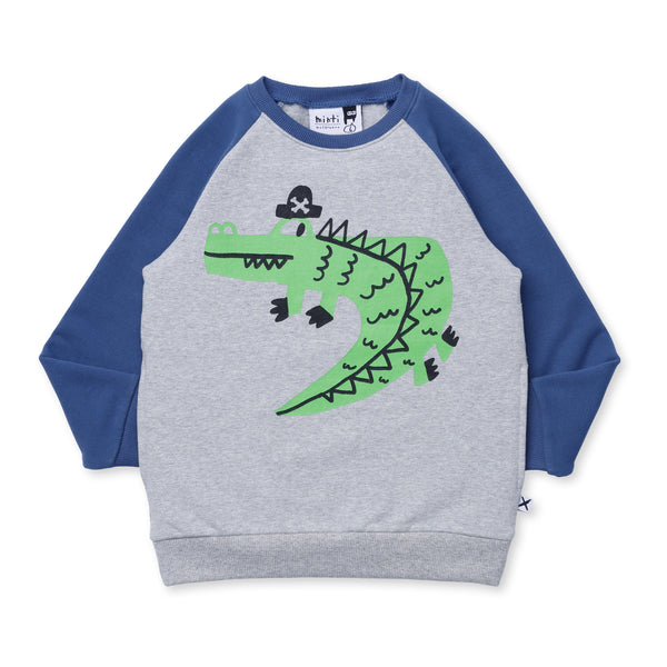 Minti - Captain Croc Furry Crew / Grey Marle + Navy