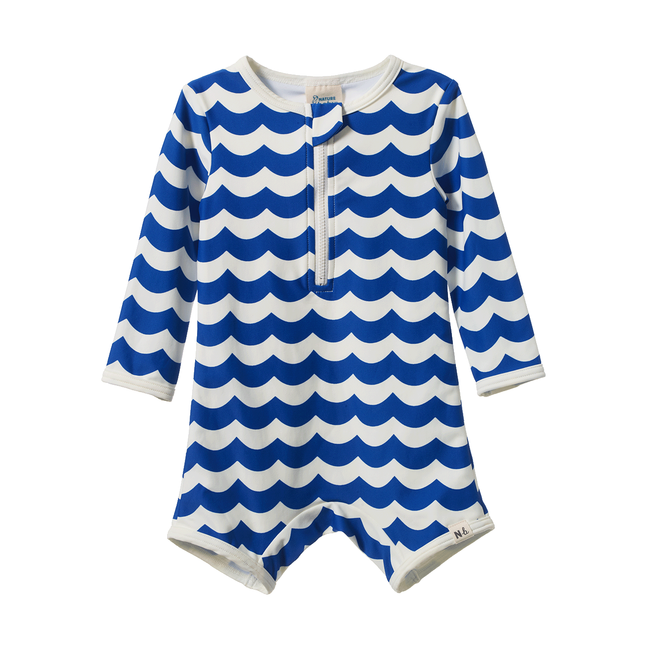 Nature Baby - One Piece Bathing Trunks / Waves Blue Print