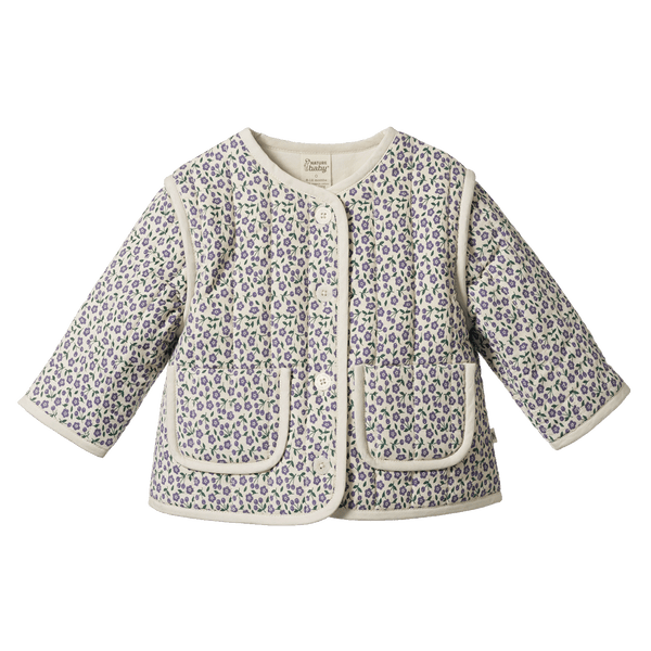 Nature Baby - Edith Quilted Jacket / Briarwood Heron Print