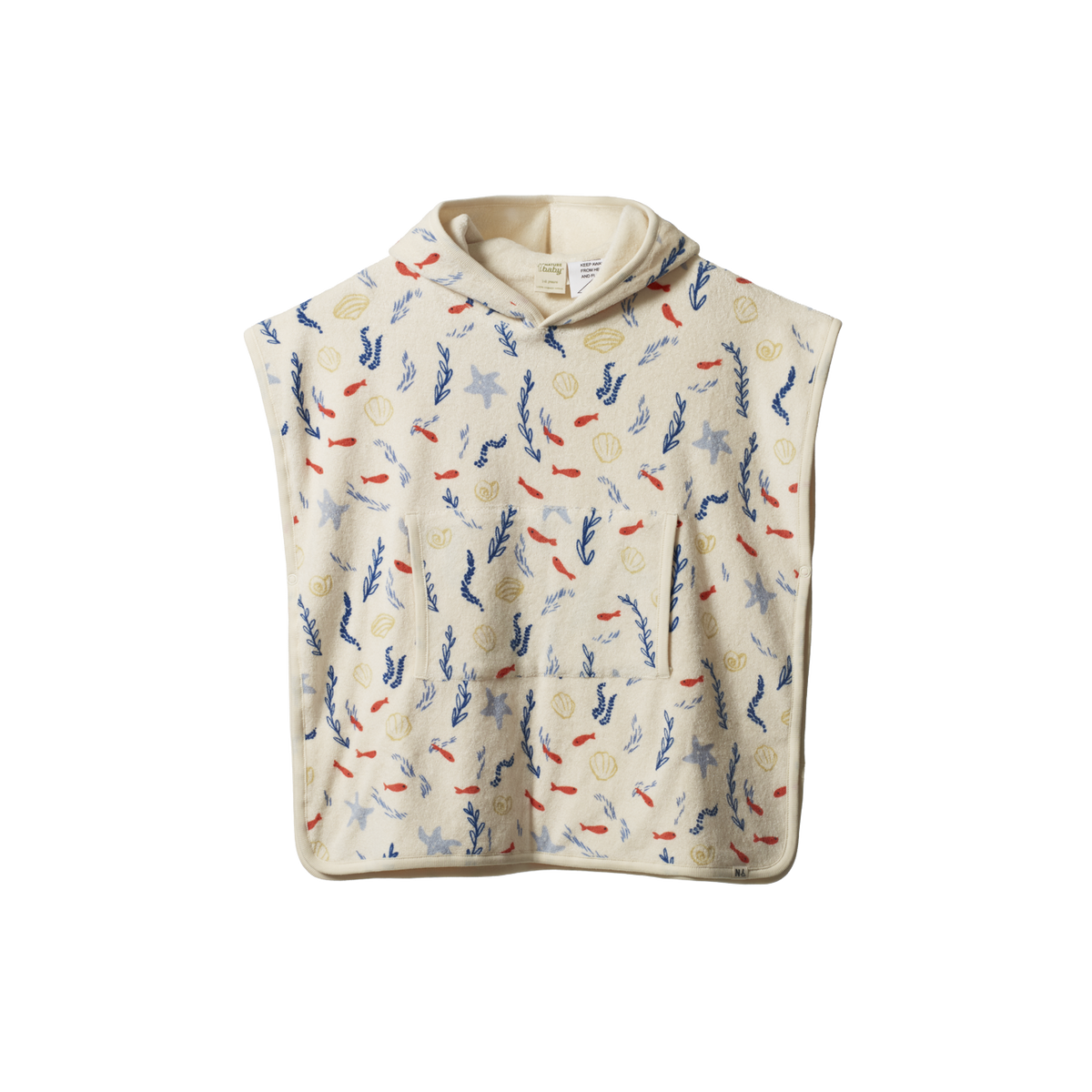 Nature Baby - Organic Cotton Poncho Towel / Snorkel Print Terry