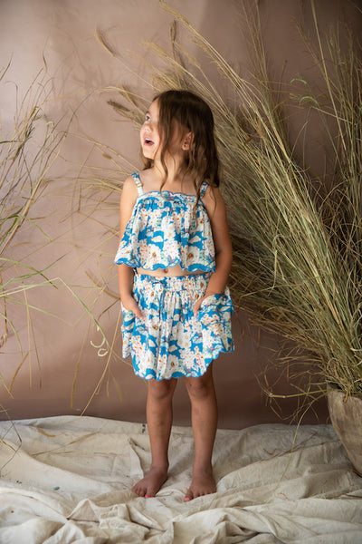 Bella + Lace - Pumpkin Pie Top / Moroccan Blue