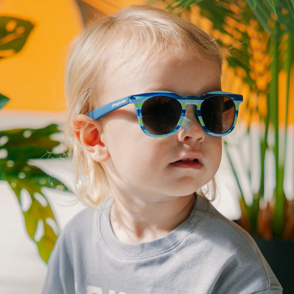 Frankie Ray Sunglasses - Tyler / Crystal Blue Stripe (2-5Y)