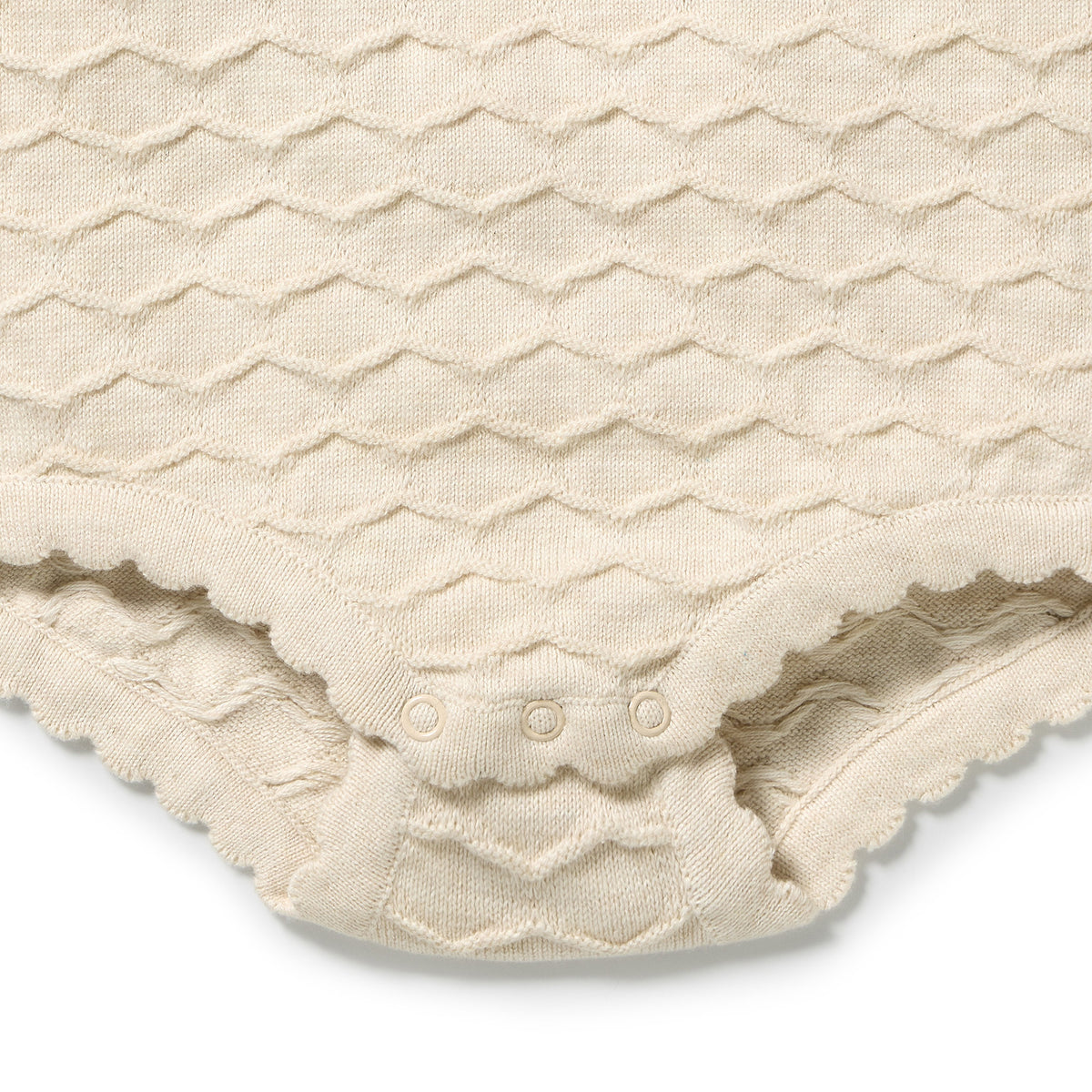 Wilson + Frenchy - Organic Knitted Chevron Bodysuit / Milk Cloud