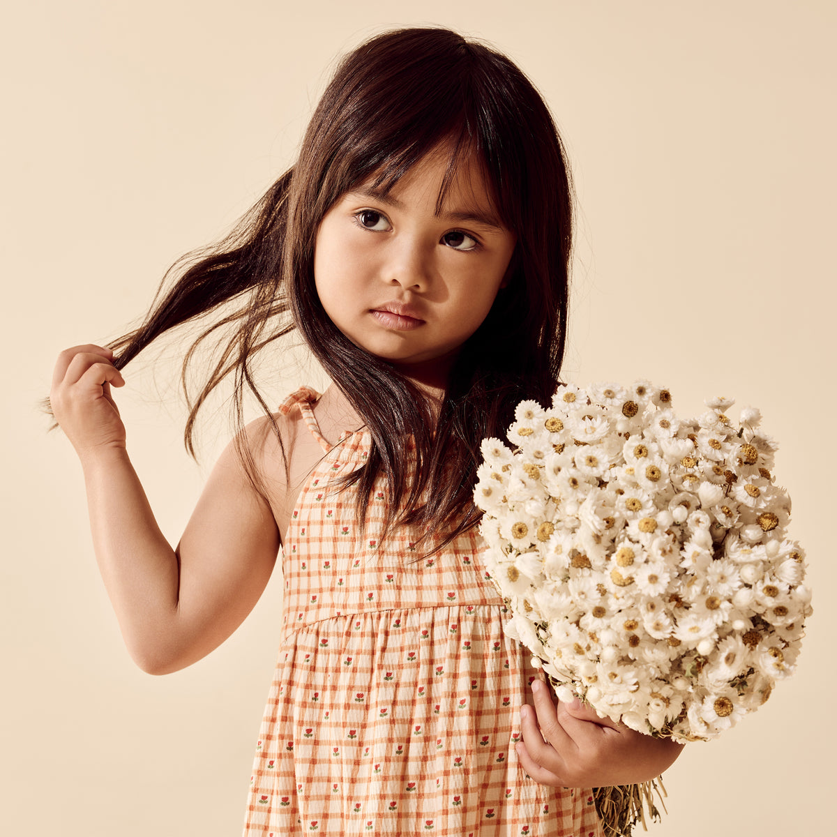 Wilson + Frenchy - Organic Crinkle Ruffle Dress / Checkerberry