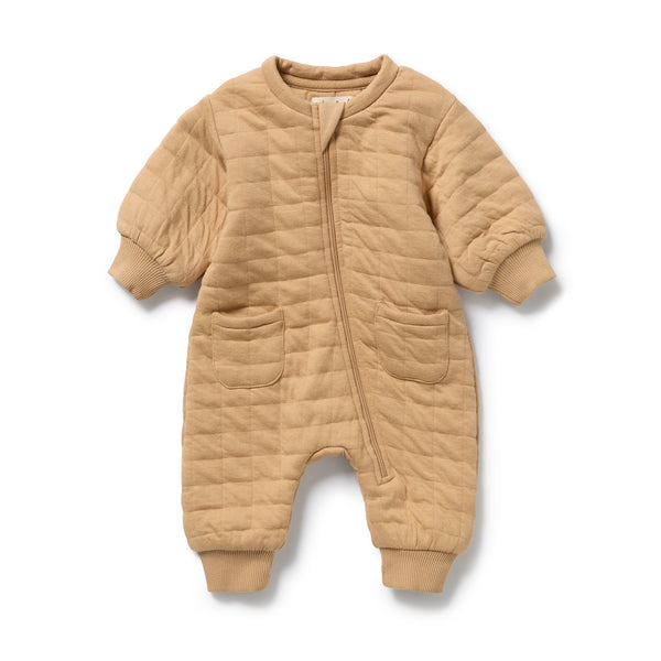 Wilson + Frenchy - Organic Quilted Growsuit / Honey Fawn