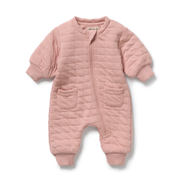 Wilson + Frenchy - Organic Quilted Growsuit / Rose