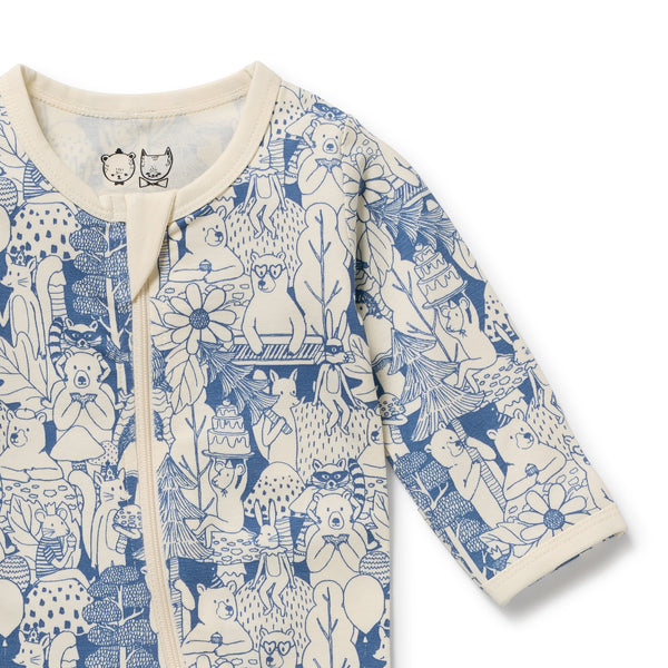 Wilson + Frenchy - Organic Zipsuit with Feet / Woodland Adventures