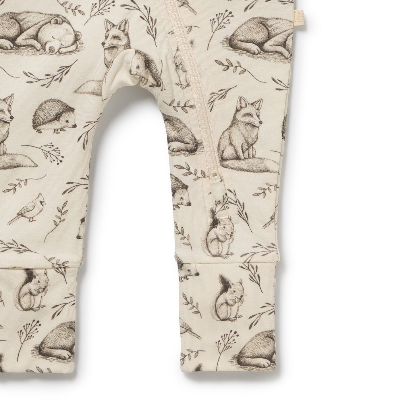 Wilson + Frenchy - Organic Zipsuit with Feet / Foxglove Forest