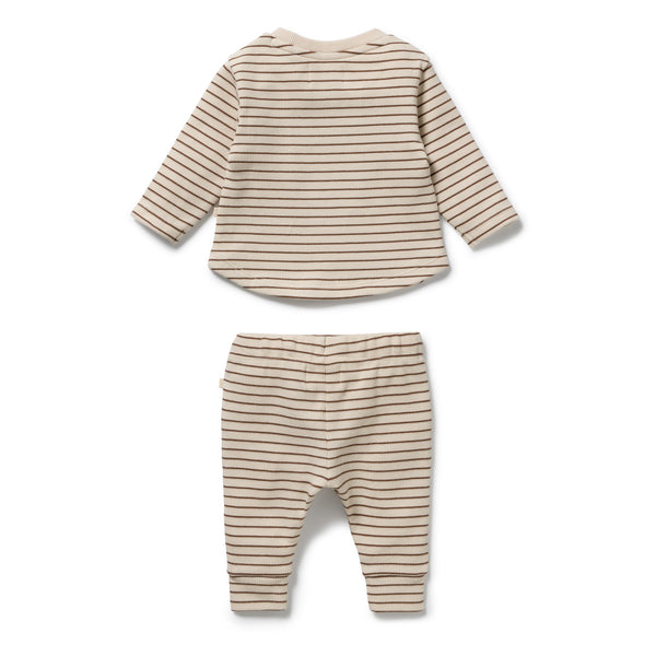 Wilson + Frenchy - Organic Waffle Set / Nutmeg Stripe