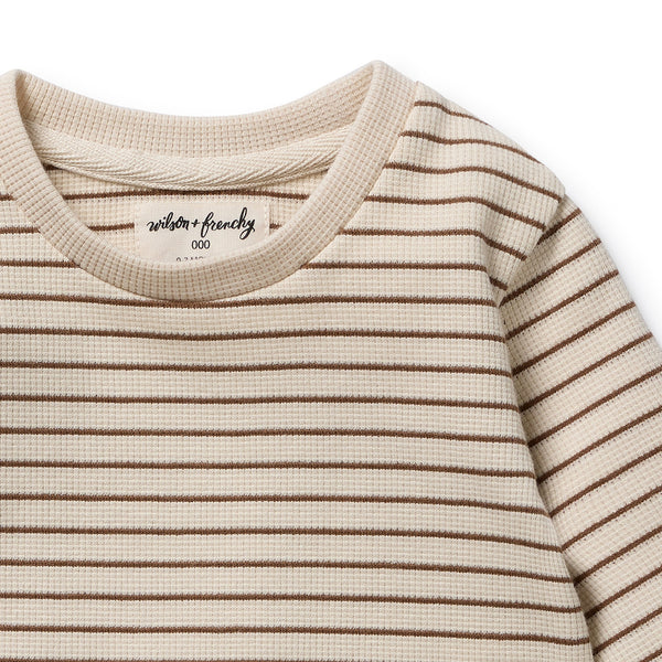 Wilson + Frenchy - Organic Waffle Set / Nutmeg Stripe