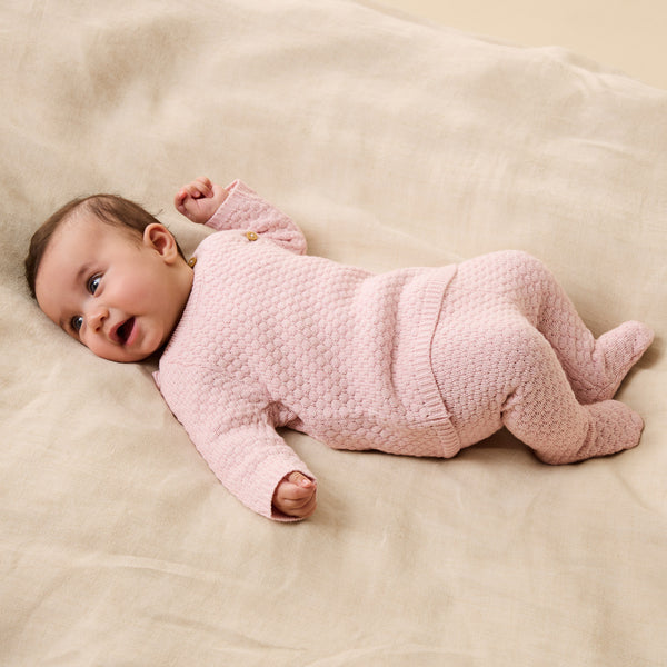 Wilson + Frenchy - Organic Knitted bubble Kimono Cardigan / Marshmellow