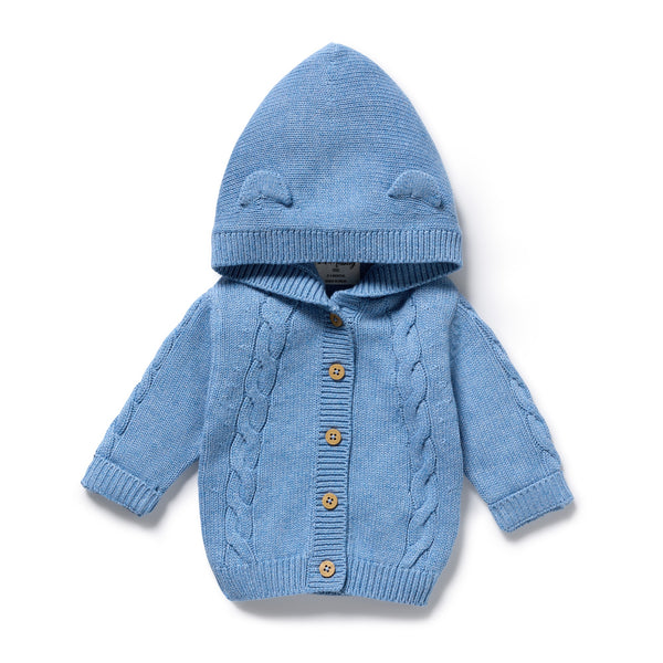 Wilson + Frenchy - Organic Knitted Cable Jacket / Frosted Blue
