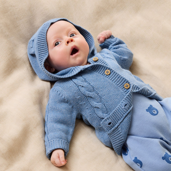 Wilson + Frenchy - Organic Knitted Cable Jacket / Frosted Blue