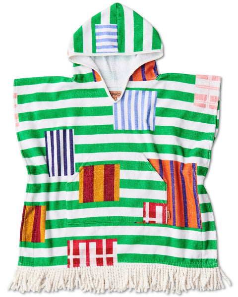Kip & Co - Stripe On Stripe Printed Kids Terry Poncho