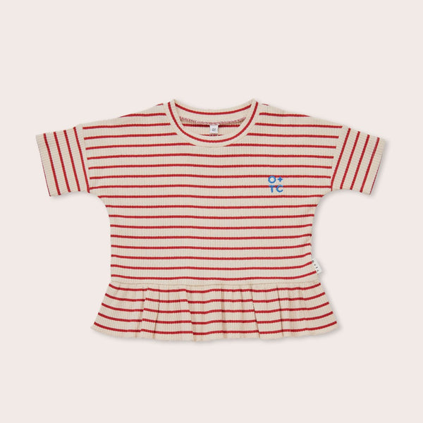 Olive + The Captain - Samba Stripe Boxy Frill Tee