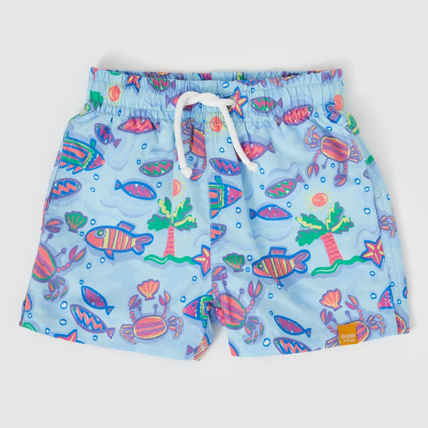 Goldie & Ace - Daydream Island Board Shorts / Crystal Clear