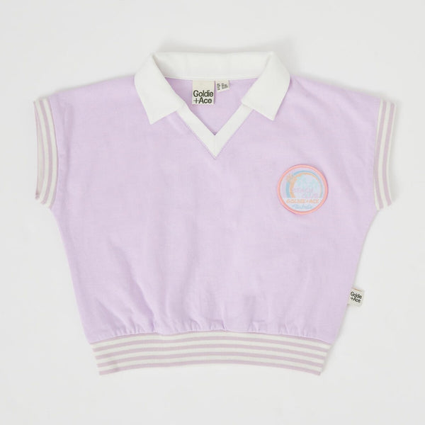 Goldie & Ace - Beach Club Collared Relaxed Tee / Lilac