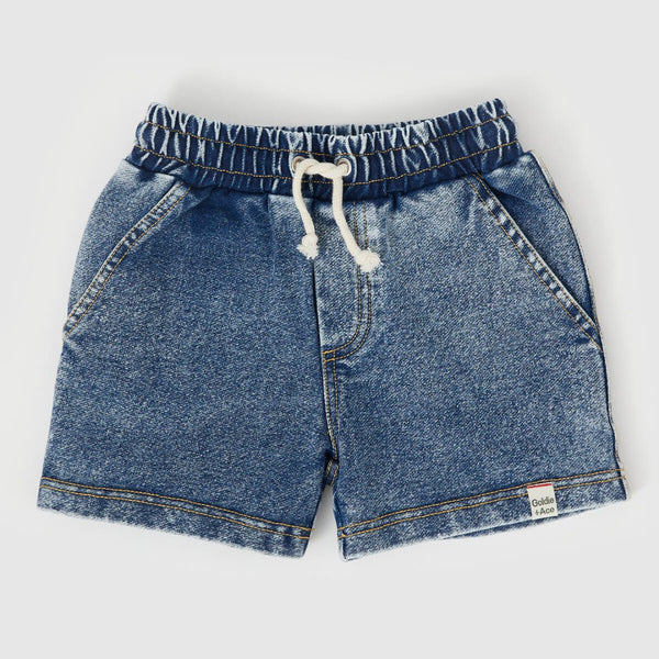 Goldie & Ace - Noah French Terry Denim Look Shorts / Dark Denim