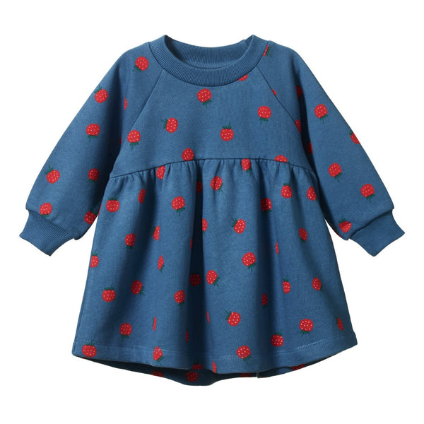 Nature Baby - Ines Dress / Raspberry Blue Print