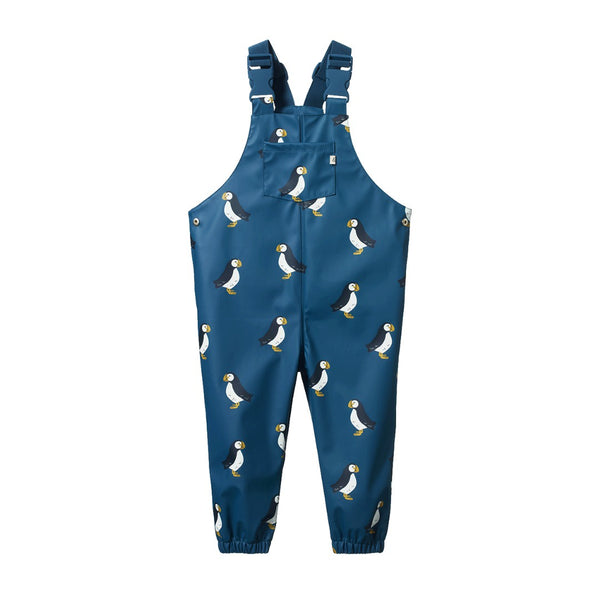 Nature Baby - Splash Overalls / Puffin Teal Print