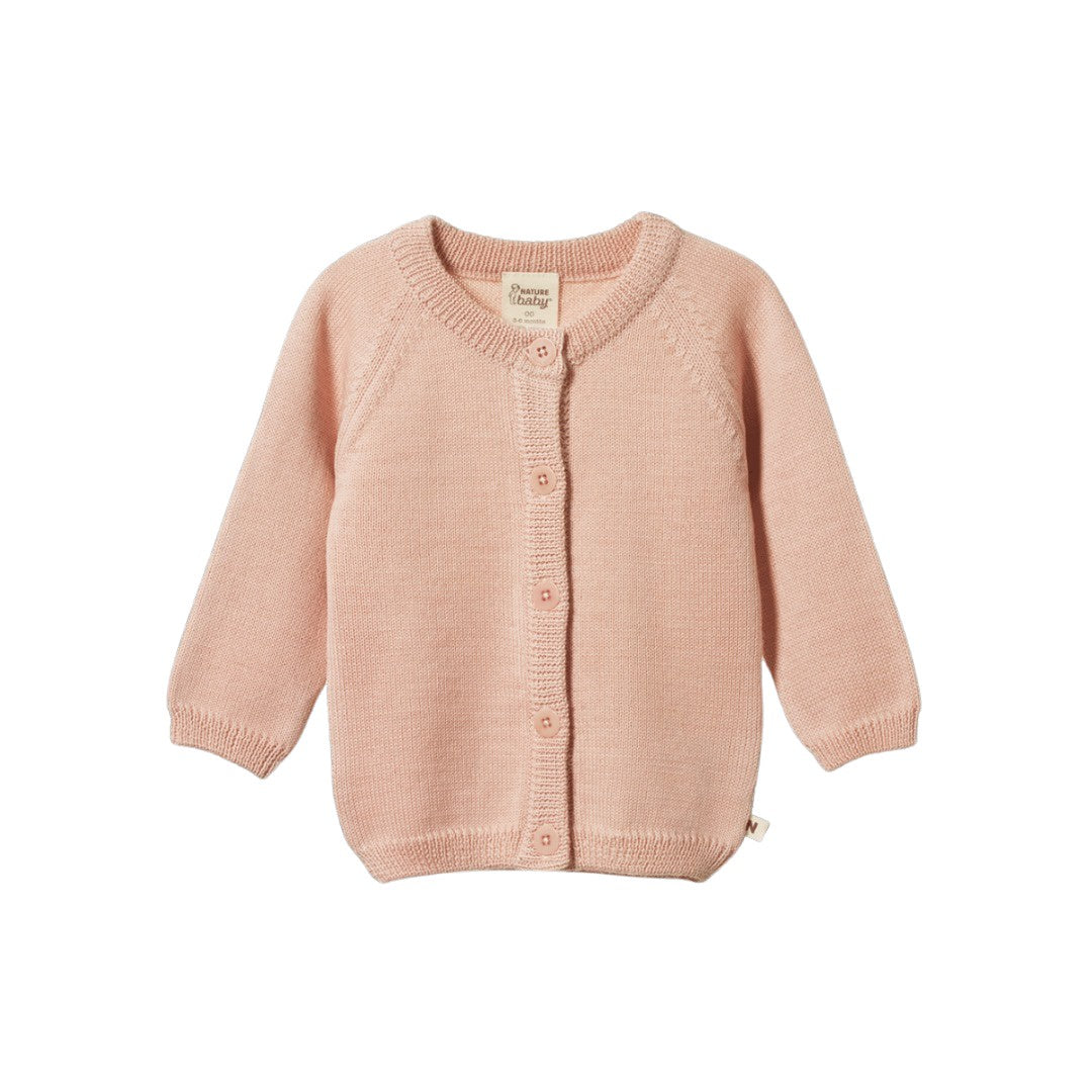 Nature Baby - Merino Knit Cardigan / Rose Dust