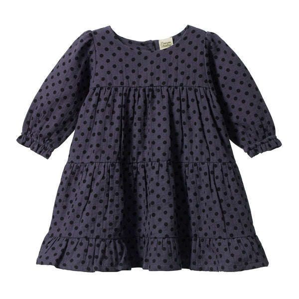 Nature Baby - Elliot Dress / Violet Polka Dot Print