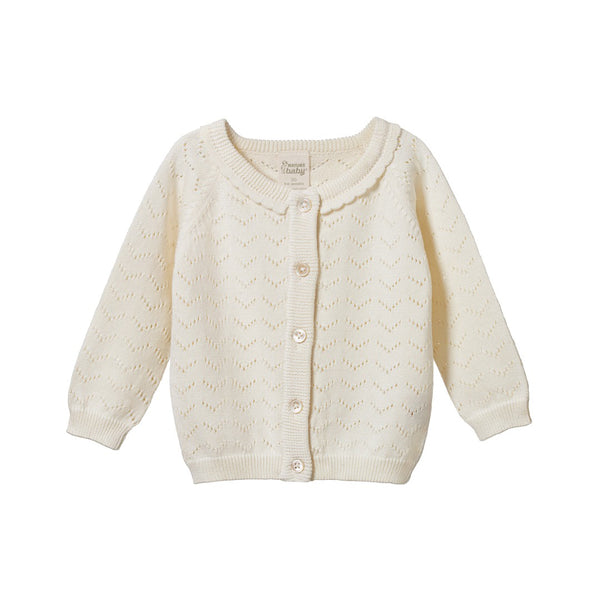 Nature Baby - Piper Cardigan / Natural Pointelle