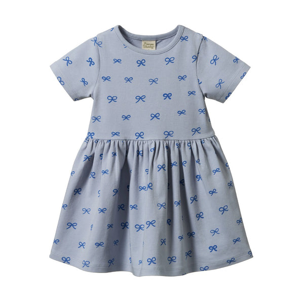 Nature Baby - Saturday Dress / Ribbons Zen Blue Print
