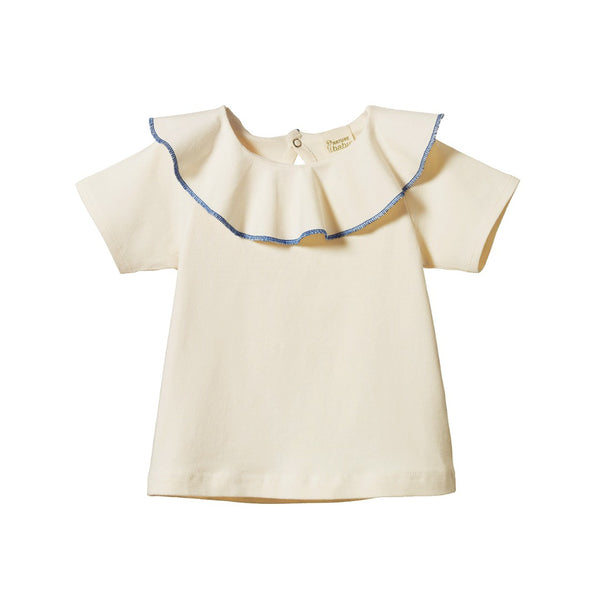 Nature Baby - Short Sleeve Tate Ruffle Top / Natural