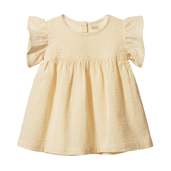 Nature Baby - Bonnie Dress Seersucker / Golden Stripe