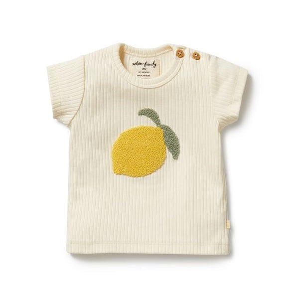 Wilson + Frenchy - Embroidered Organic Tee / Lemon Leaf