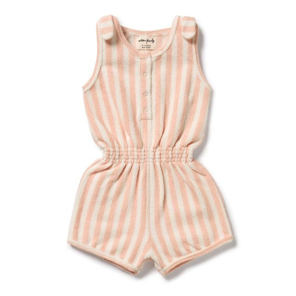 Wilson + Frenchy - Organic Terry Playsuit / Strawberry Wave