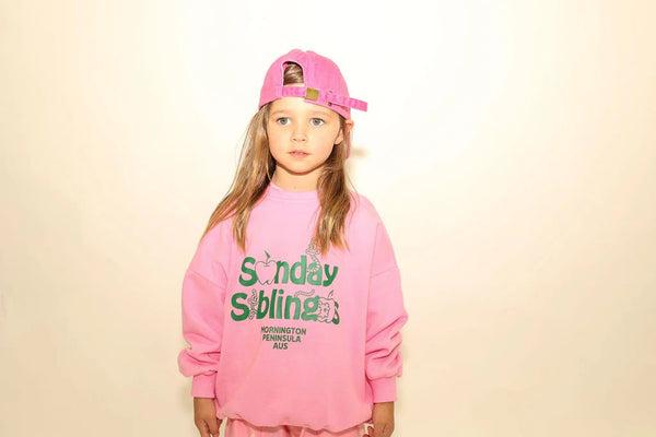 Sunday Siblings - Doc Sweater / Pink + Green
