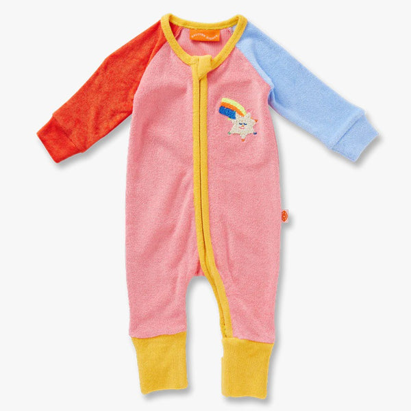 Halcyon Nights - Terry Long Sleeve Romper / Stars Pink