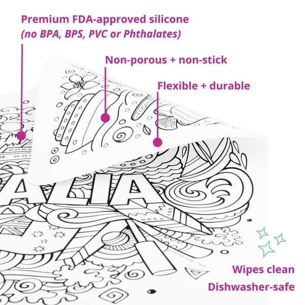 Little Change Creators - Re-Fun-Able Colour-in Placemat For Kids / Our World