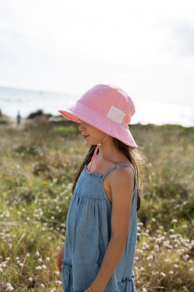 Acorn- Terry Towelling Bucket Hat/ Light Pink