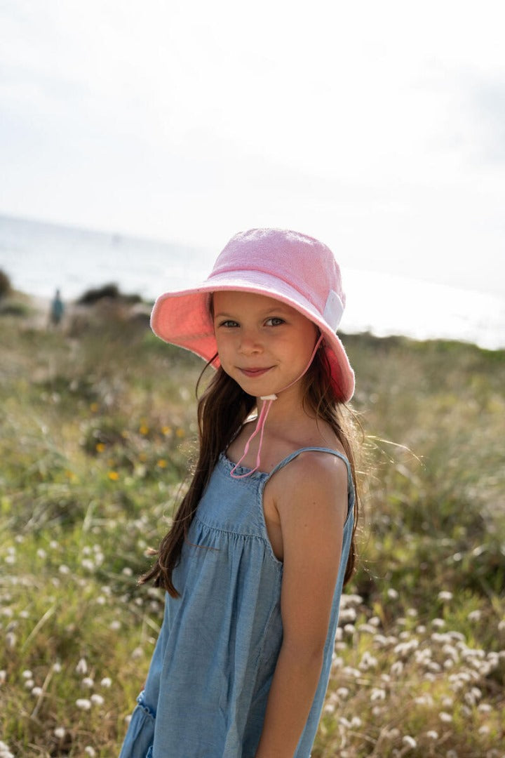 Acorn- Terry Towelling Bucket Hat/ Light Pink