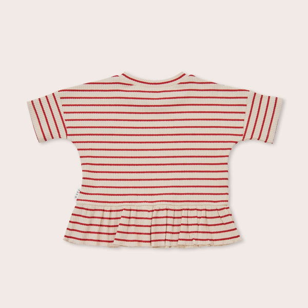 Olive + The Captain - Samba Stripe Boxy Frill Tee