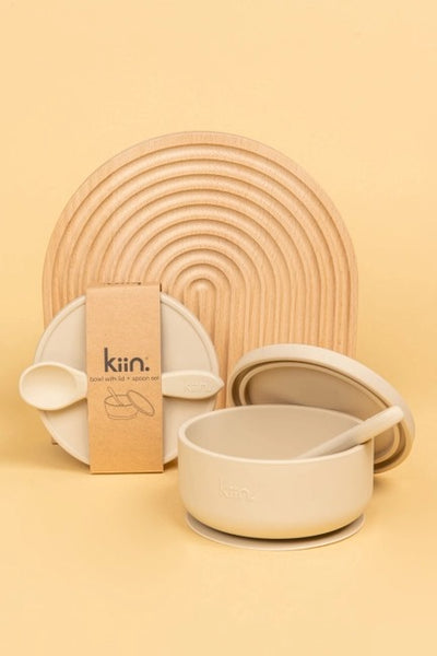Kiin - Silicone Suction Bowl with Lid + Spoon Set